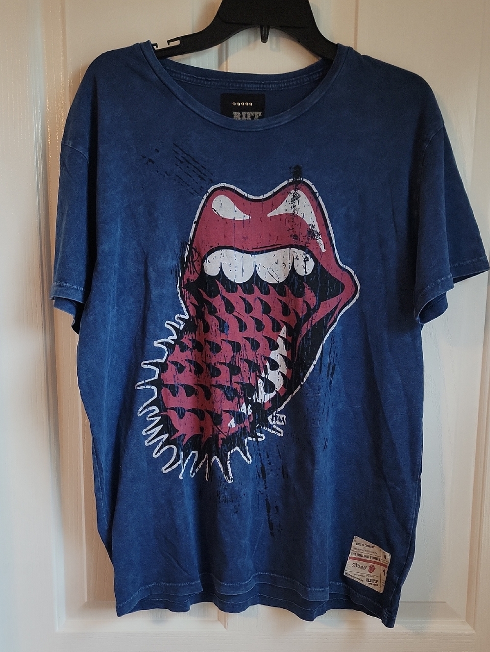 ROLLiNG STONES Riff Stars 50 Years Blue Graphic Tee LARGE L Mens Womens
